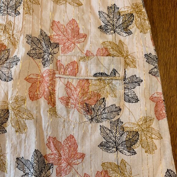 VELVETEEN Leaf Print Baby Dress Girls 6 Mos Autumn Leaves Fall Colors Cotton - Picture 4 of 7